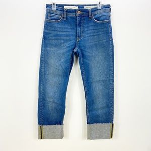 Pilcro Slim Straight Ankle Raw hem Jeans Sz 27